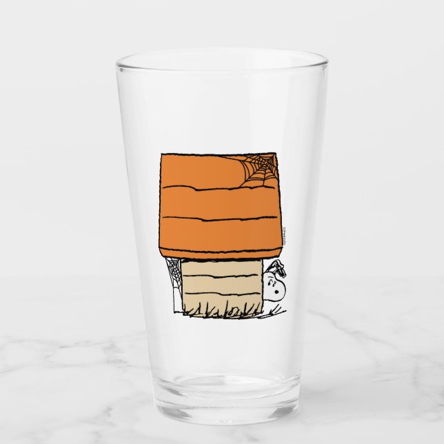 Verre Snoopy Halloween Spider Web Doghouse (Devant)