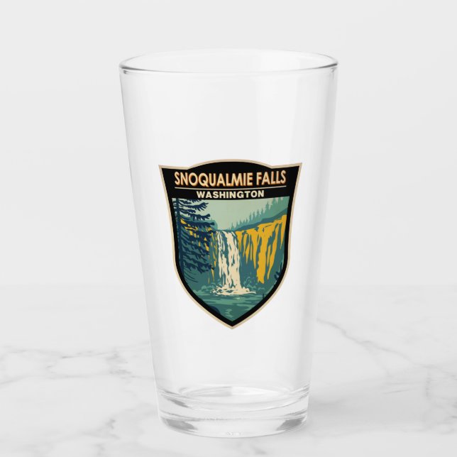 Verre Snoqualmie Falls Washington Cascade Vintage (Devant)
