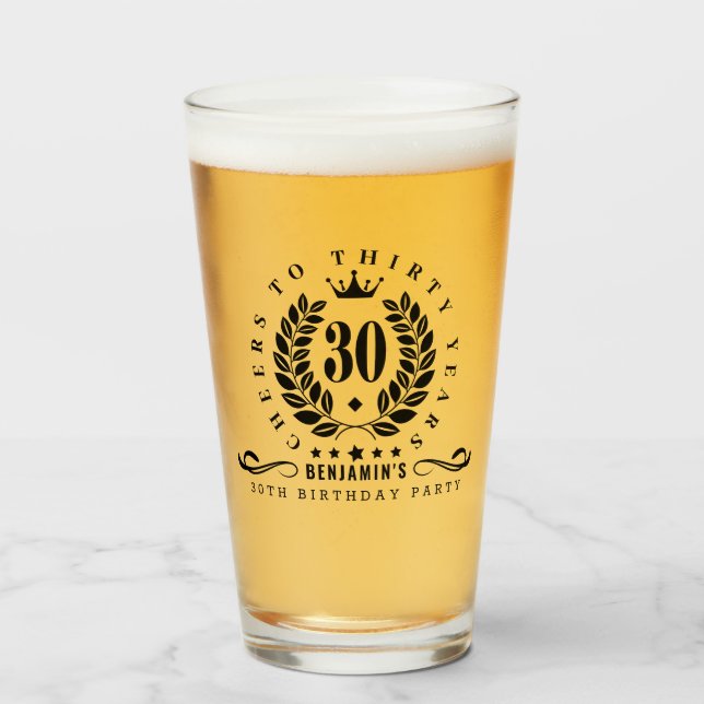 Verre Soirée de 30 ans personnalisée 30e anniversaire (Devant (rempli))