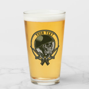 Verre Soldat de Camo militaire personnalisé : crâne et a