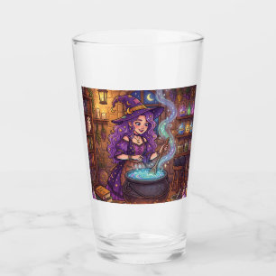 Verre Sorcière de dessin animé faisant une potion d'amou