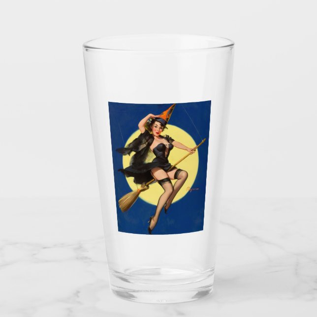 Verre Sorcière Halloween Pin up sorcière fille sorcière (Devant)