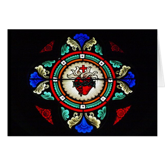 Verre souillé de coeur sacré (Devant horizontal)