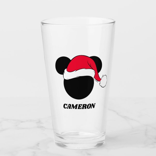 Verre Souris Mickey de Noël | Icône Père Noël (Devant)