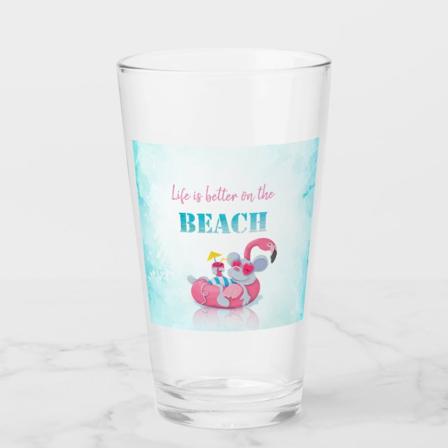 Verre Souris mignonne  Plage élégante   (Devant)