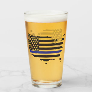 Verre Soutien à la police Thin Blue Line, drapeau améric