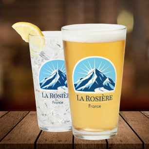Verre Souvenir de la station de ski La Rosière France 