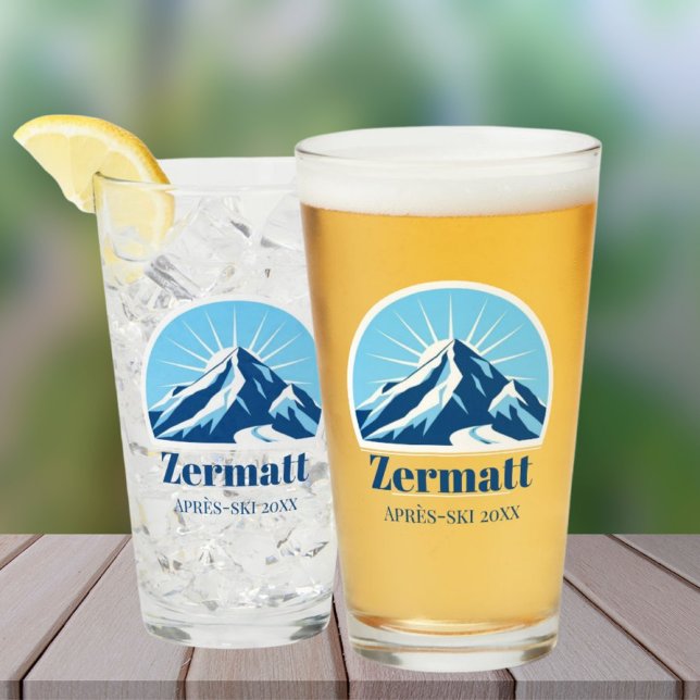 Verre Souvenir ski Zermatt Matterhorn Suisse (Créateur téléchargé)