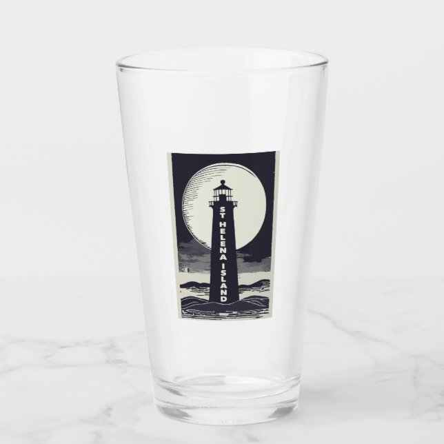 Verre St. Helena Island Michigan Lighthouse Moon (Devant)