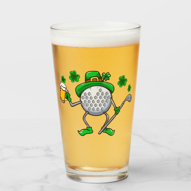 Verre St patrick Dad Golf Leprechaun Irish Beer (Devant (rempli))