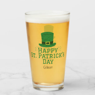 Verre St. Patrick's Day casquette vert irlandais Shamroc