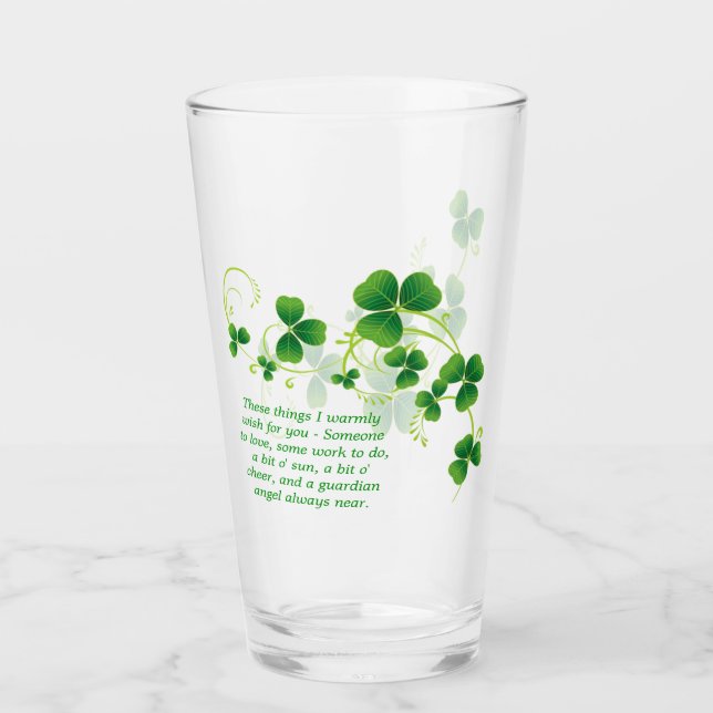 Verre St. Patrick's Day Irlandais Blessing Pint Glass (Devant)