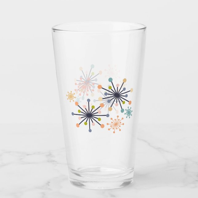 Verre Starburst atomique rétro moderne milieu du siècle (Devant)