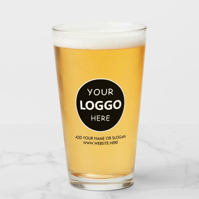 Verre Steins à bière personnalisables Logo & business (Devant (rempli))