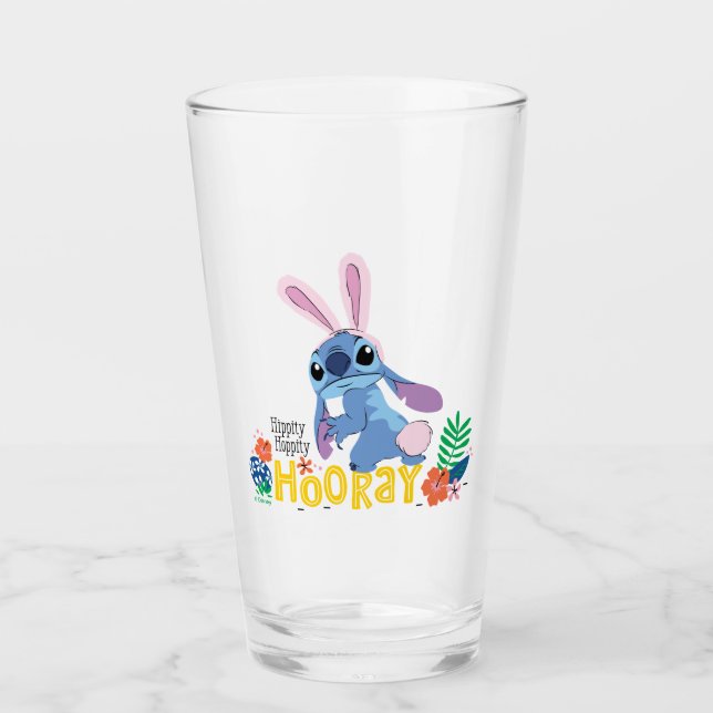 Verre Stitch de Pâques| Hippie Hoppity Hooray (Devant)