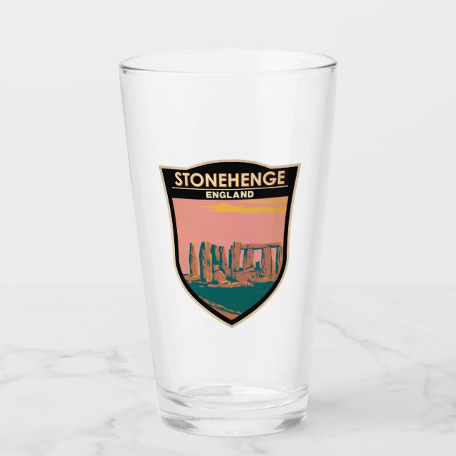 Verre Stonehenge Art Retro Illustration (Devant)