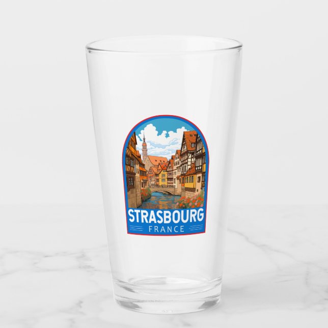 Verre Strasbourg France Travel Art Vintage (Devant)