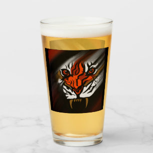 VERRE STRIPES ORANGE ET NOIR