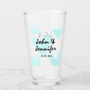 Verre style de texte minimal simple blanc mariage cœur b