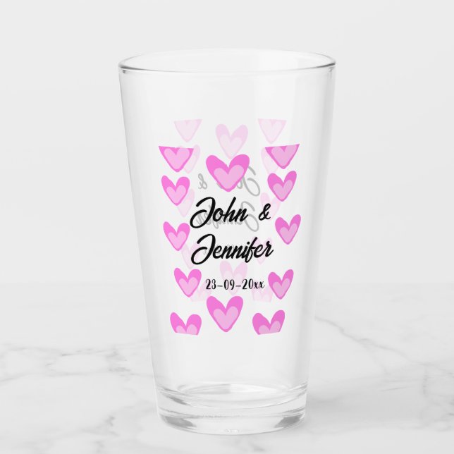 Verre style de texte simple et blanc mariage (Devant)