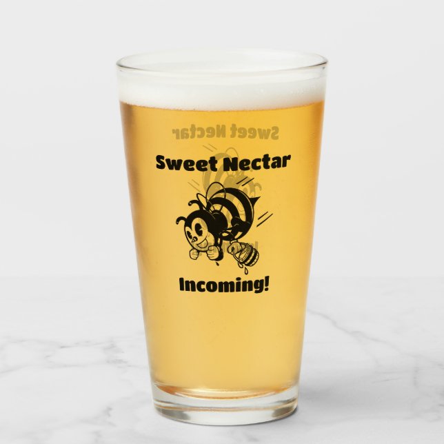 Verre Sucré Nectar entrant ! Cartoon Busy Bee Buckets (Devant (rempli))