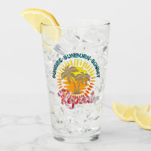 Verre Sunrise-Sunburn-Sunset-Repeat   Palmiers d'or