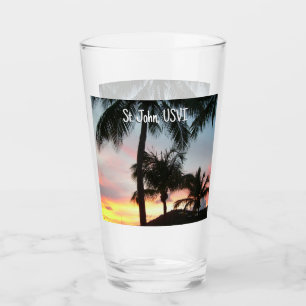 Verre Sunset Palms Tropical Paysage Photographie