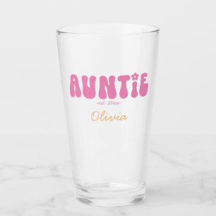 Verre Super Retro Rose Tante Établi Monogramme