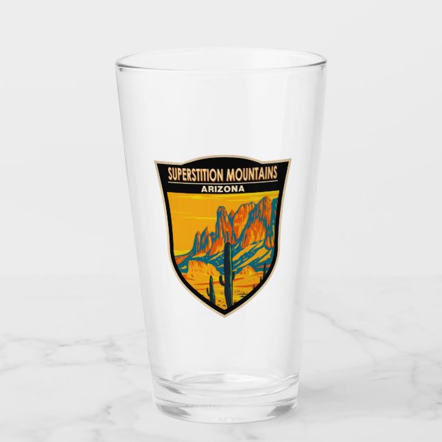 Verre Superstition Montagnes Arizona Vintage (Devant)