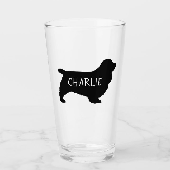 Verre Sussex Spaniel Chien Silhouette Personnalisé (Devant)