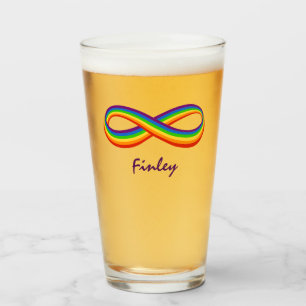 Verre Symbole d'amour arc-en-ciel infini Gay pride perso