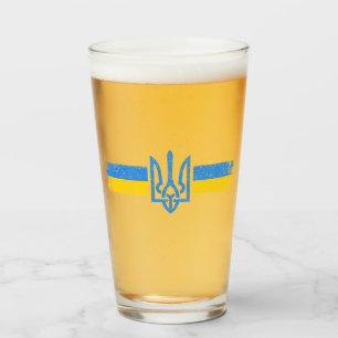 Verre SYMBOLE DU Drapeau Ukraine