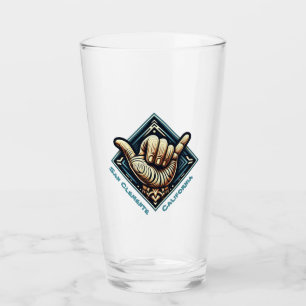 Verre Symbole main de surfeur