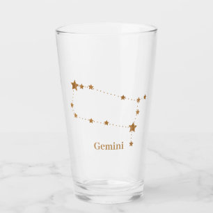Verre SYMBOLE Zodiaque Moderne Gemini Or Air de l'élém
