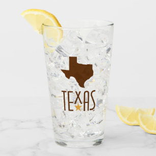 Verre Symboles du Texas, Etat du Texas, brun