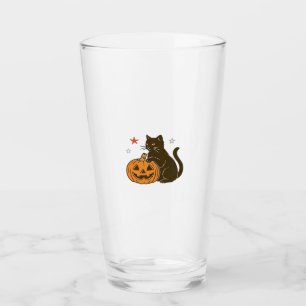 Verre T-shirt classique chaton Halloween sucré effrayant