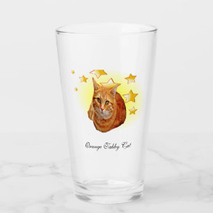 Verre Tabby Cat à rayures orange est une étoile