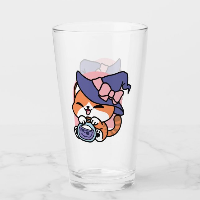 Verre Tabby Witch Brew – Cute Halloween Cat Design (Devant)