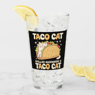 Verre Tacocat Épellé à l'envers Taco Cat Mexicain