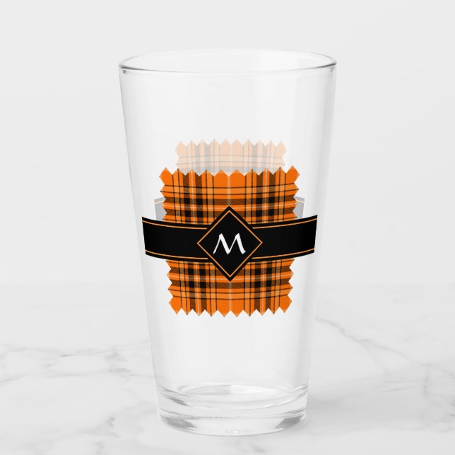 Verre Tartan orange d'Halloween (Devant)