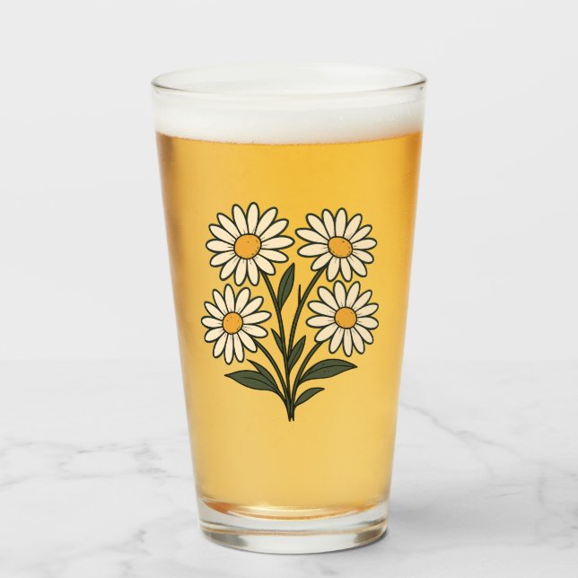 Verre tasse avec des fleurs (Devant (rempli))