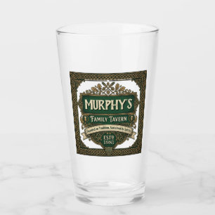 Verre Taverne familiale irlandaise personnalisée Pub Vin