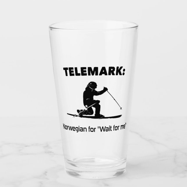 Verre Télémark : Norvégien Pour "Attendre Pour Moi" (Devant)