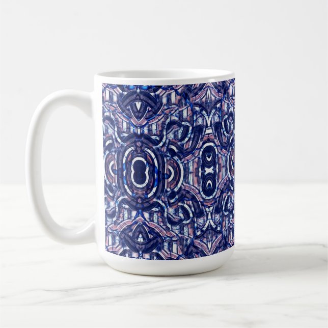 Verre tendu 15oz de Mug en céramique géométrique v (Gauche)