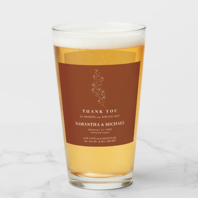 Verre Terracotta Fleur minuscule Moderne Simple Mariage (Devant (rempli))