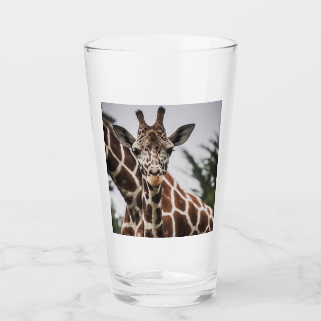Verre Tête de girafe Tirage de fourrure de girafe Animal (Devant)