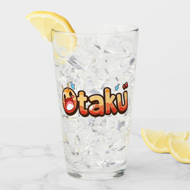 Verre Texte amusant Otaku (Devant glace)