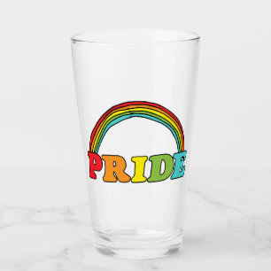 Verre Texte de la fierté et arc-en-ciel