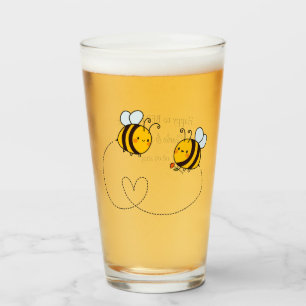 Verre Texte personnalisé Happy Love Bees