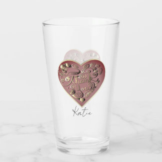 Verre "Thank you" Heart Glass Cup
